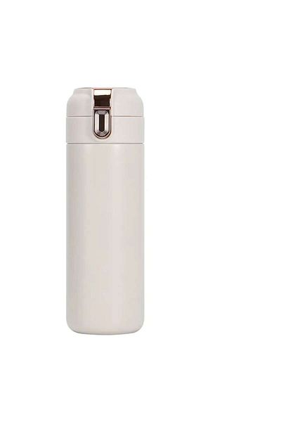 UIQ Digital Display Thermos for Temperature Display, 400ml, Stainless Steel, Handle, White