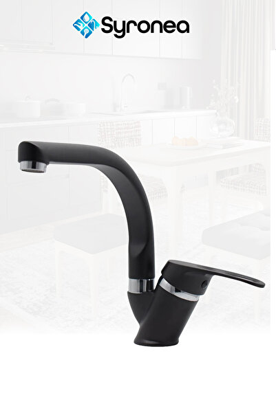 VSA Mix Siyah Banyo Lavabo Bataryası Aç Kapa Batarya Musluk