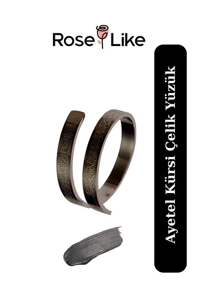 RoseLike Ayetel Kürsi Steel Men'S/Women's Ring - Black