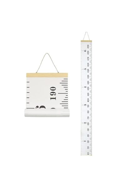 Generic Brand (20cm x 200cm, White & Black) - Miaro Kids Growth Chart, Wood F...