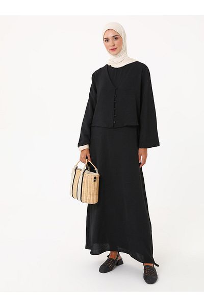 Refka Aerobin Dress Tunic Double Set - Black -