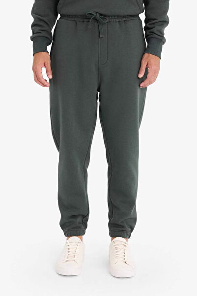 DeFacto Regular Fit Şardonlu Jogger Koyu Yeşil Erkek Pantolon E6326AX/GN1155