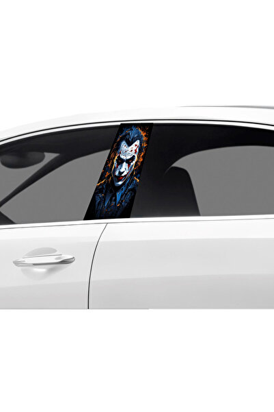 Çağlayan Reklam رقائق تغطية عمود باب السيارة نمط الجوكر الأسود (مجموعة يمين و...