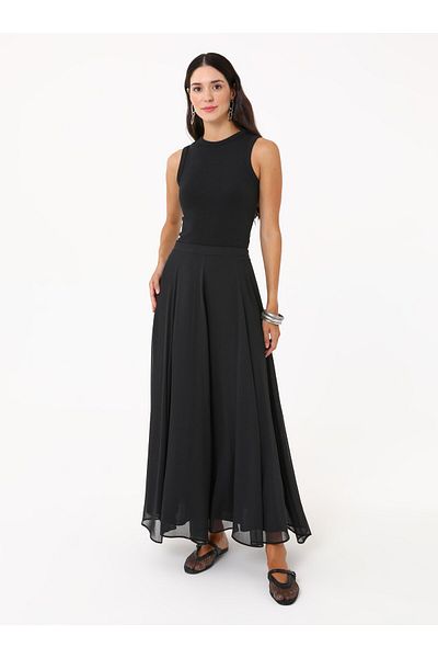 Refka Chiffon Skirt - Black -