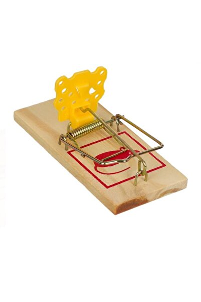 UIQ Capcană de șoareci cu arc, din lemn, set de 2 bucăți, 10x4,5cm, maro