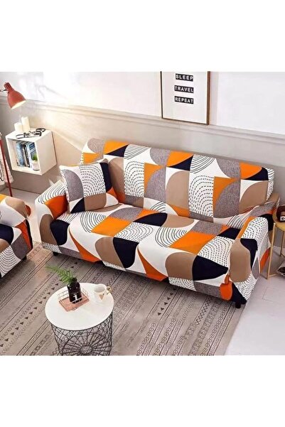 Generic 2 Seater Cotton Stretch Sofa Slipcover Fashion Geometric Style All-in...
