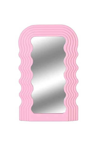 Generic مرآة مكياج COOLBABY بتصميم مموج غير منتظم، مرآة زينة للطاولة، مرآة تجميلية لسطح المكتب، مرآة معلقة