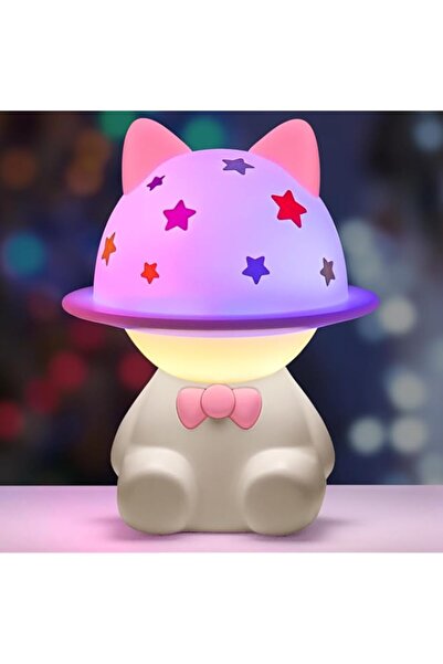 Generic ضوء ليلي للأطفال، إضاءة محيطية LED للقطط، سطوع لاسلكي متعدد الألوان ق...