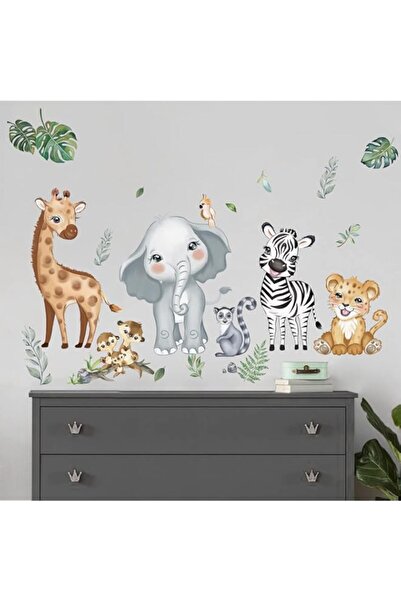 Generic Brand decalmile Jungle Animals Wall Decals Elephant Giraffe Safari Wa...