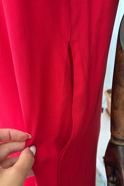 Unique Boutique Red Zero Sleeve Cotton Viscose Fabric Plus Size Dress
