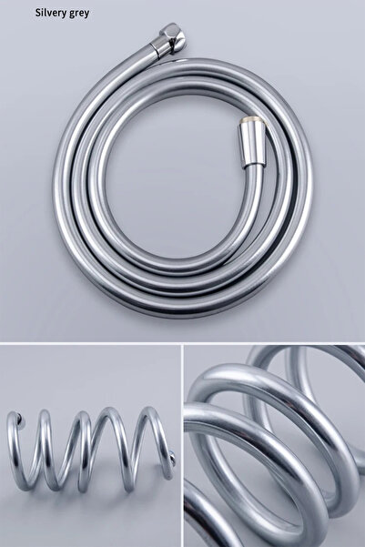 VSA Gümüş Gri Paslanmaz Kopmaz Patlamaz Kaliteli Pvc Duş Hortumu Tüm Duş Setleri Ile Uyumlu 1,5 Metre