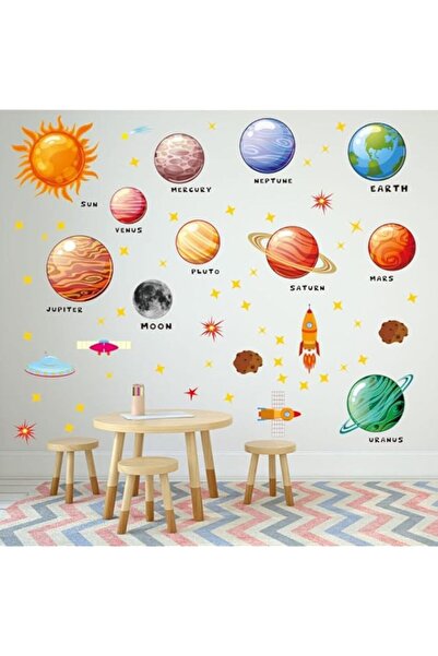 Generic Brand Universe Cartoon Wall Stickers, Rocket Cosmonaut Space Planet W...