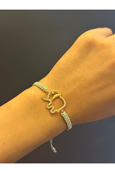 Gönülden Tasarım Handmade Zircon Stone Elephant Women's Bracelet