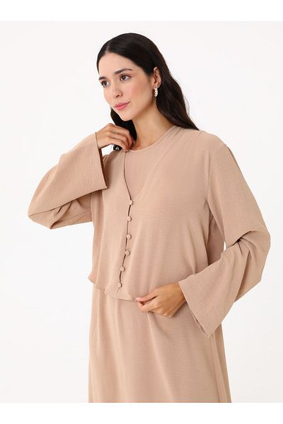 Refka Aerobin Dress Tunic Double Set - Camel -