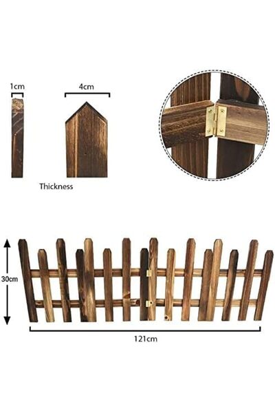 genric FFD Wooden Garden Fence Edging Panels | Interlocking Picket Fence for Garden Borders 30x160cm