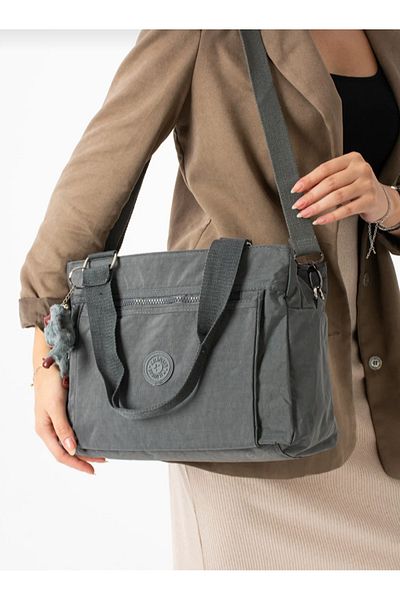 eflanmoda Large Size Women's Water Resistant Crinkle Fabric Hand and Shoulder Bag