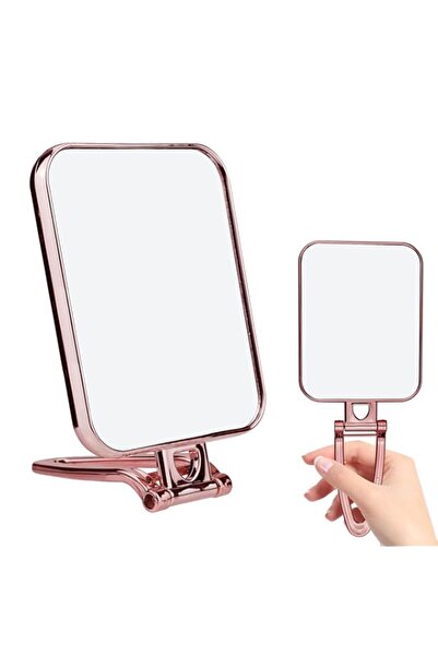 Generic مرآة مكياج قابلة للطي مع حامل، مرآة مكياج بقاعدة مزدوجة الجوانب، مرآة...