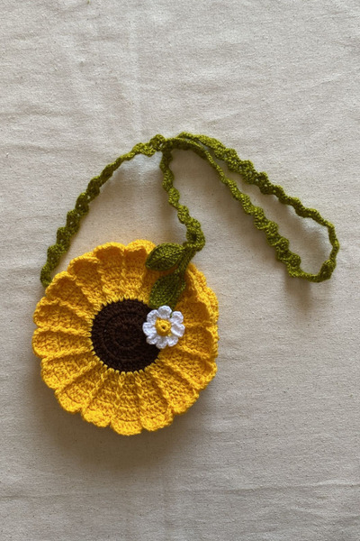 eclora design AYÇİÇEĞİ EL ÖRGÜSÜ ÇOCUK ÇANTASI