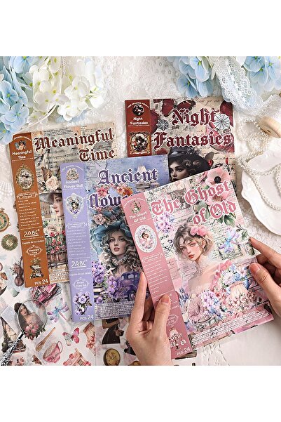 hediyeofisi كتاب ملصقات عتيق بتصميم خاص، مقاس 23.5 × 16.5 سم، دفتر يوميات ملا...