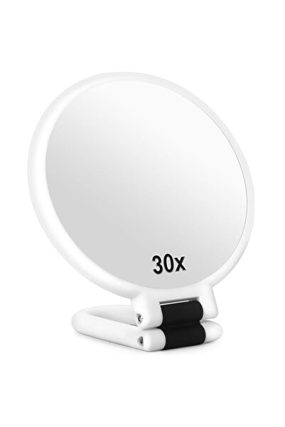 Generic مرآة سيفولو المكبرة 30x، مرآة يدوية للسفر بمقبض - مرآة يدوية مزدوجة ا...