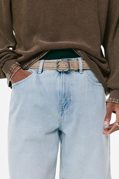 Pull & Bear Suni süet delikli kemer