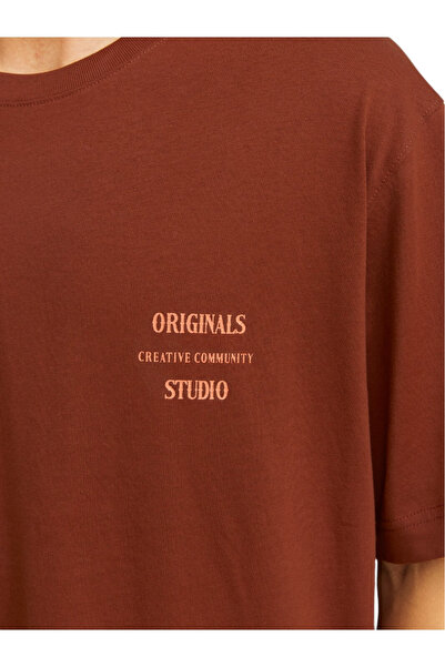 Jack & Jones Tricou JACK & JONES Γραμματοσειρά Austin - 12277896-Brandy