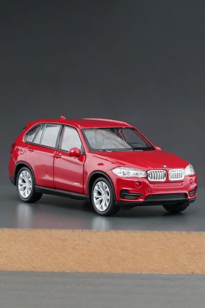 SCOWETTO سيارة لعبة باب سحب وإسقاط باللون الأحمر Bmw X5 بمقياس 1:32 مقاس 11 سم