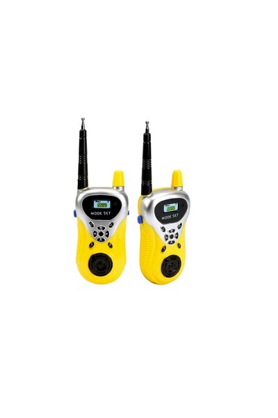 dalip Set walkie-talkie, 2 pieces, extendable antenna 21 cm, maximum distance 100m, Yellow