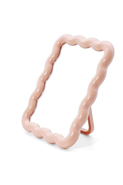 Generic مرآة مكياج مكتبية لطيفة على شكل موجة، مرآة جمالية محمولة قابلة للطي ل...