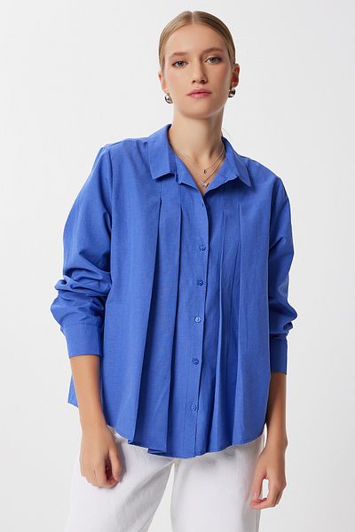 Lovelyİstanbul Pile Detailed Woven Shirt Lfg0135 Purple