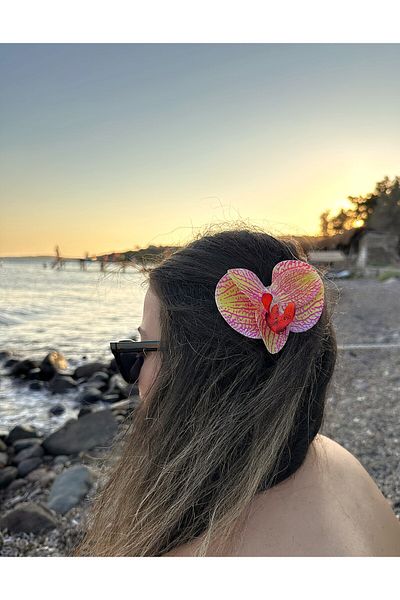 Plantarrium Design Orchid Flower Buckle – 10 Cm, Hair and Bag Accessory