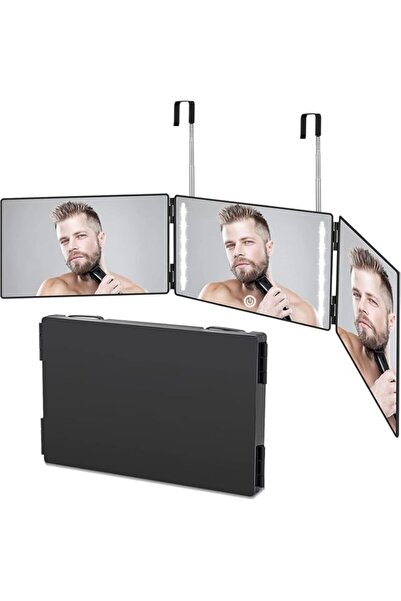 Generic مرآة قابلة لإعادة الشحن بثلاثة اتجاهات، مرآة ثلاثية الطي قابلة للتعدي...