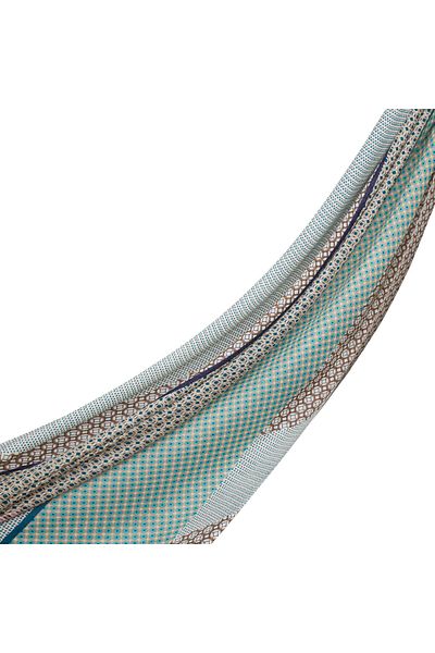 ipekevi Coffee Oil Tile Patterned Wool Silk Shawl