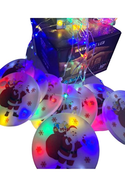 SDX Market Instalație luminoasă de Crăciun cu franjuri, 10 figurine Moș Crăci...