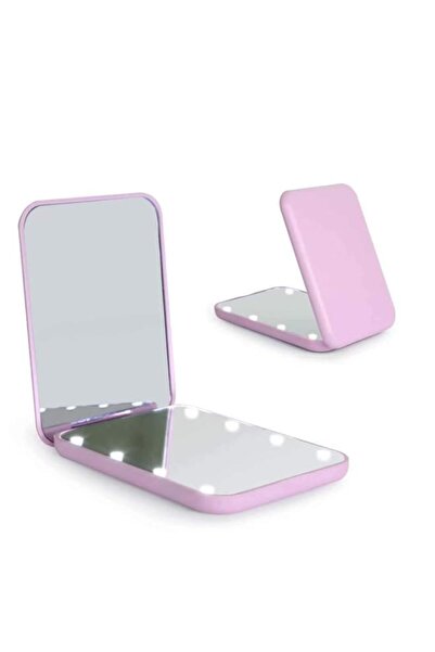 Generic مرآة ديلفينو المدمجة، مرآة مكبرة مزودة بضوء، 1x/2x محمولة باليد، قابل...