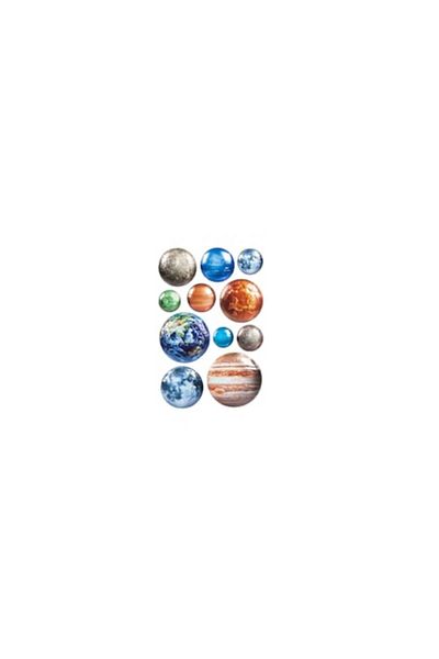 SOHO 3D Planet Sticker Set, 11 Planets, 25x14 cm, Multicolor