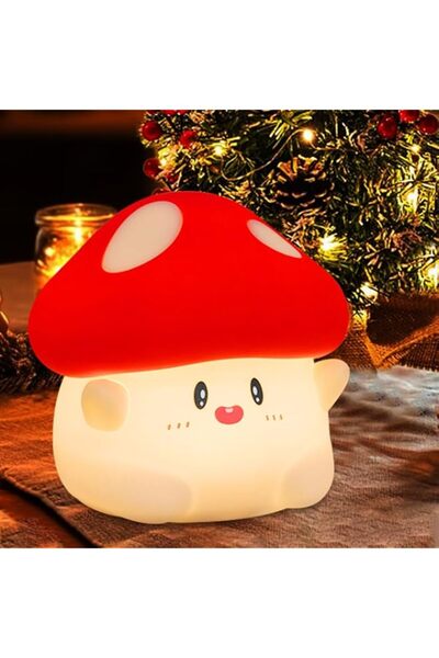 Generic مصباح ديكور على شكل فطر لطيف من KOWVOWZ، ضوء سيليكون على شكل فطر، مصا...