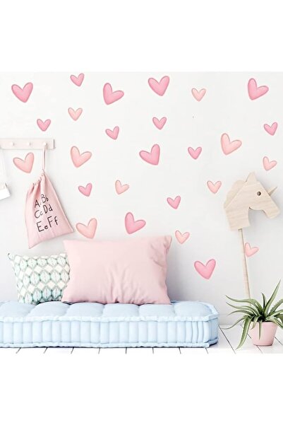 Generic Brand Pink Heart Shape Wall Stickers for Bedroom Living Room Girls Ro...