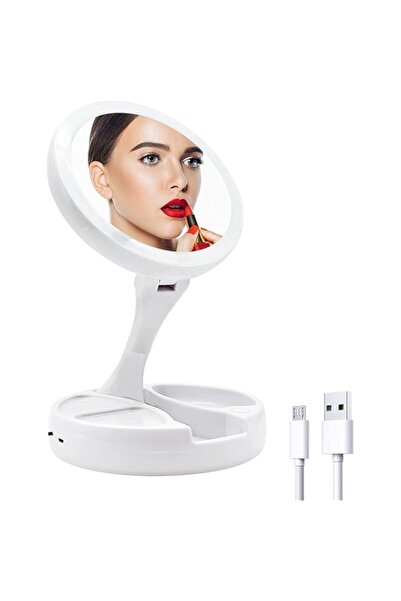 Generic مرآة مكتب ORiTi ذات الإضاءة LED ثنائية الجوانب باللون الأبيض