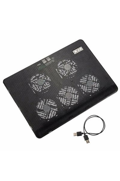 SOHO Stand type cooler with USB interface with 5 fans compatible with laptops between 12 - 17 inches, Bla