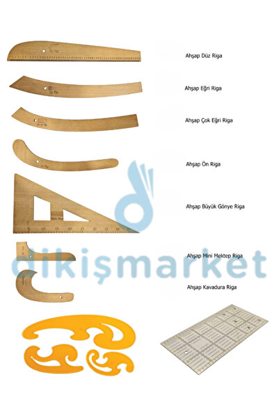 dm dikişmarket Dikiş cetvel setleri - Riga Takımı - Riga Cetveli - Riga Seti - Cetvel seti
