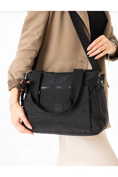 eflanmoda Large Size Women's Water Resistant Crinkle Fabric Hand and Shoulder Bag