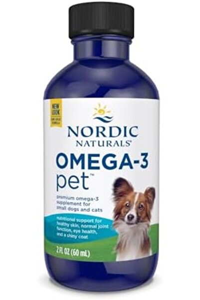 Nordic Naturals أوميغا 3 للحيوانات الأليفة والقطط والكلاب الصغيرة، 60 مل (2 أ...