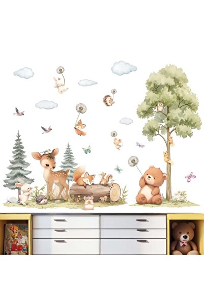 Generic ملصقات حائط حيوانات الغابة لغرفة الأطفال: ملصقات حائط لغرف نوم الأطفا...