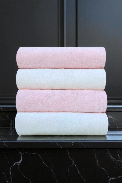 asev tekstil 50X90 cm Velvet 4-Piece Towel Set