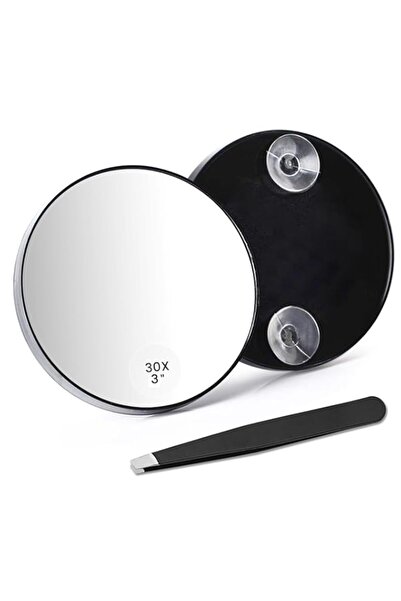 Generic مرآة مكبرة Wisfunlly 30x، مرآة مكبرة 3.3 بوصة مع ملقط وكأس شفط، دائرية
