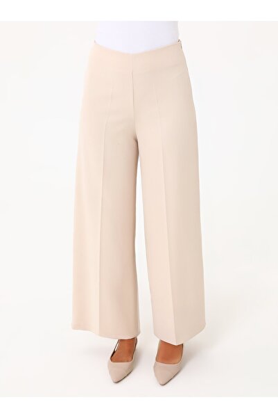 Refka Κλασικό παντελόνι Palazzo με φερμουάρ στο πλάι - Μπεζ -