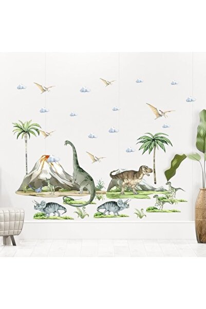 Generic ملصقات حائط كبيرة قابلة للإزالة على شكل ديناصورات لغرفة الأطفال، ملصق...