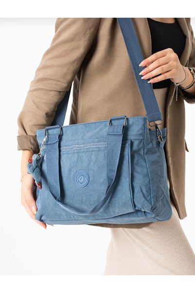 eflanmoda Large Size Women's Water Resistant Crinkle Fabric Hand and Shoulder Bag