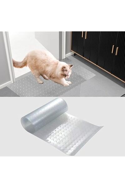 Generic واقي سجاد القطط من THE WHITE SHOP بطول 8.2 قدم، مانع خدش بلاستيكي متي...